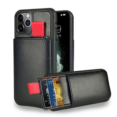 「Enjoy electronic」 Leather Wallet Case for iPhone 13 12 11 Pro Max XS Max XR Card Slot Pull Pouch Cover for iPhone X 7 8 Plus Silicone Frame Cover