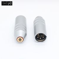 ivipQ-43 XLR 4 Pin Male Plug Converter to 2.5mm 3.5mm 4.4mm 1/8" TRS Mini Jack Female Stereo Microphone Adapter Audio Connector Professional Audio Acc