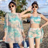 Swimsuit Three-Piece Female Show Thin New Fission Student Han Edition Small Breast Conservative Bubble Hot Spring