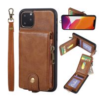 ○ 4 Colors Multi-function Card Money Pocket Wallet Pouch Bag For iPhone 11 Pro Max 5.8 6.1 6.5 Leather Cover Phone Case With Rope