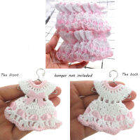 Free Shipping 12 miniature crochet sweater dress baby shower baptism for party christening decorations 7.0cm