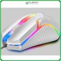 CLMXCA ปีกข้างกันลื่นสำหรับเล่นเกมเมาส์ Usb สบายปุ่ม3D มีไฟด้านหลัง