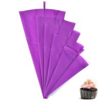 ✕ Purple Silicone TPU Piping Bag Reusable Icing Piping Cream Pastry Bags Cake Decorating Tool DIY Fondant Sugarcraft Hanging Bags