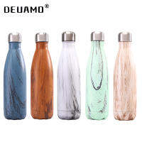 Wood Grain Series LOGO Custom Thermos Bottle Vacuum Flasks Stainless Steel Water Bottle for drinkingPortable Sports Gift Cups