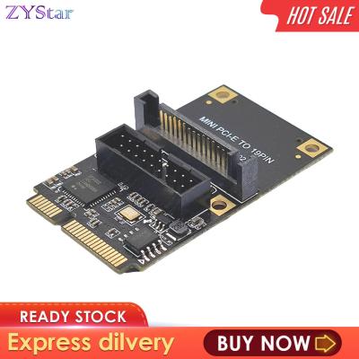 ZYStar Mini PCIe ไปยัง USB3.2การ์ดอะแดปเตอร์ขยาย19Pin Gen1/USB 3.2การ์ดอะแดปเตอร์สำหรับ Windows XP 7 8 10 11 5 Gbps/ ไรเซอร์บอร์ดประสิทธิภาพสูง/หัว USB