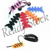 【Ready Stock】 ☬ B40 ?Ready Stock Fish Bone Silicone Earbud Earphone Cord Cables Wrap Winder Wire Holders