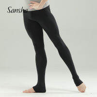 Sansha กางเกงเต้นบัลเล่ต์สำหรับผู้ชายวัสดุ Nylon Striprup Leggings Dancewear 58BB1025N