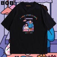 BoB-(พร้อมส่ง) เสื้อWith you ผ้าCotton 100% มีสองสี ทั้งทรงปกติและ OVERSIZESMLXL2XL3XL unisex #polo