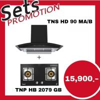 TECNOSTAR ชุด SET เตาแก๊ส TNP HB 2079 GB + เครื่องดูดควัน TNS HD 90 MA/B