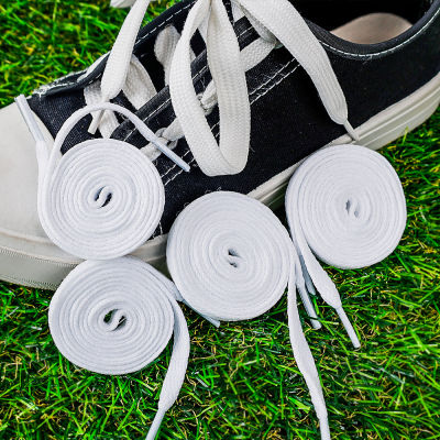 รองเท้าคลาสสิกเชือกผูกรองเท้า Tali Sepatu Ceper สีขาวสีดำสำหรับเชือกผูกรองเท้าผ้าใบเชือกผูกรองเท้า80 // 100/120ซม.