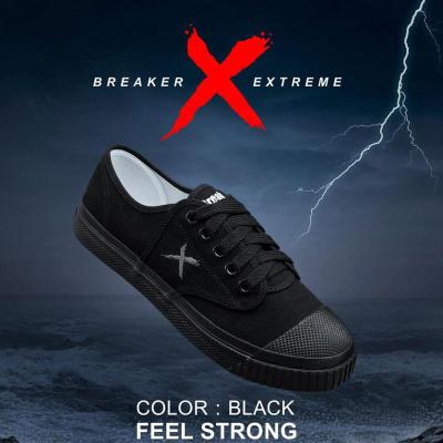 Breaker X รองเท้านักเรียนผ้าใบชาย สีดำ