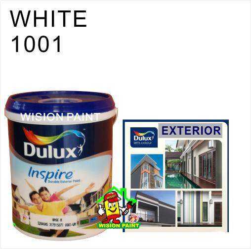 WHITE 1001 ( 18L ) DULUX INSPIRE DURABLE EXTERIOR PAINT Lazada