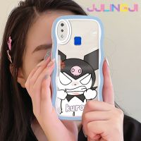 Jlingji เคสสำหรับ VIVO Y91เคส Y95 Y91i การ์ตูน Fury Kuromi ดีไซน์ใหม่ขอบครีมกันกระแทกแบบใสนิ่มเคสมือถือโปร่งใสลายกล้องถ่ายรูปง่ายอ่อนโยนฝาครอบป้องกัน