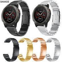 ”:{》สายนาฬิกาข้อมือสเตนเลสสตีลขนาด20มม. 22มม. 26นิ้วสำหรับ Garmin Fenix 3/5/5X/5วินาทีเร็วง่ายติดตั้งสายนาฬิกาอัจฉริยะทดแทนลิงก์ได้