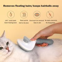 【FCL】✿ Cats Dogs Massage Cleaning Undercoat Rake Comb with Release Anti-Slip Handle for Shedding and Grooming