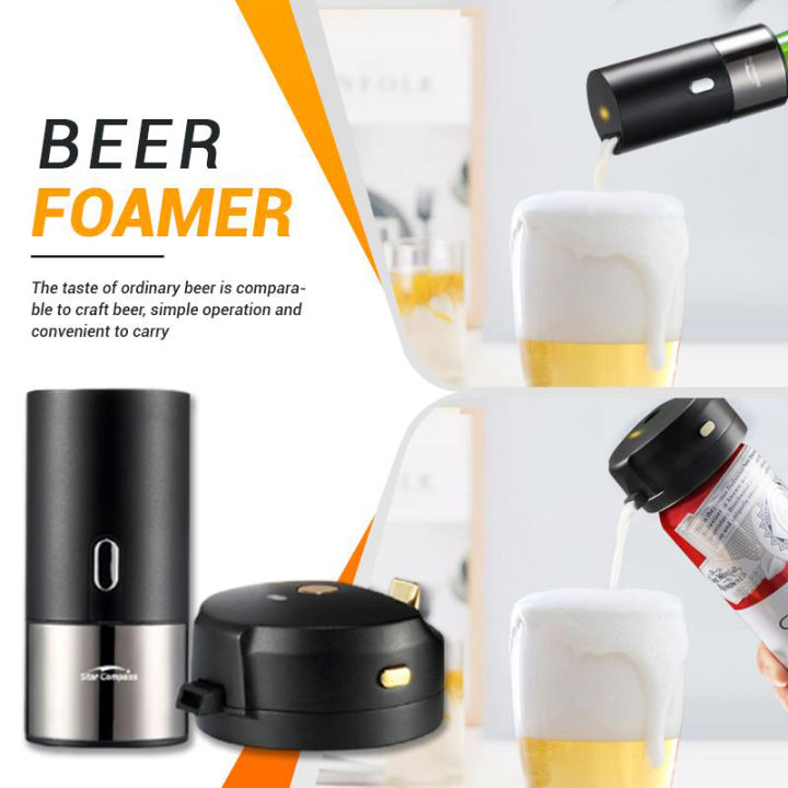 เบียร์-foamer-เครื่องทำโฟมไฟฟ้ามินิแบบพกพาทนทานเครื่องจ่ายเบียร์เซิร์ฟเวอร์