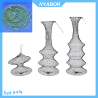 NYABOR Jay Fishing Bait Trap Fish Net Cage Crab Mini Crawdad Shrimp Foldable 2 3 4 Layer