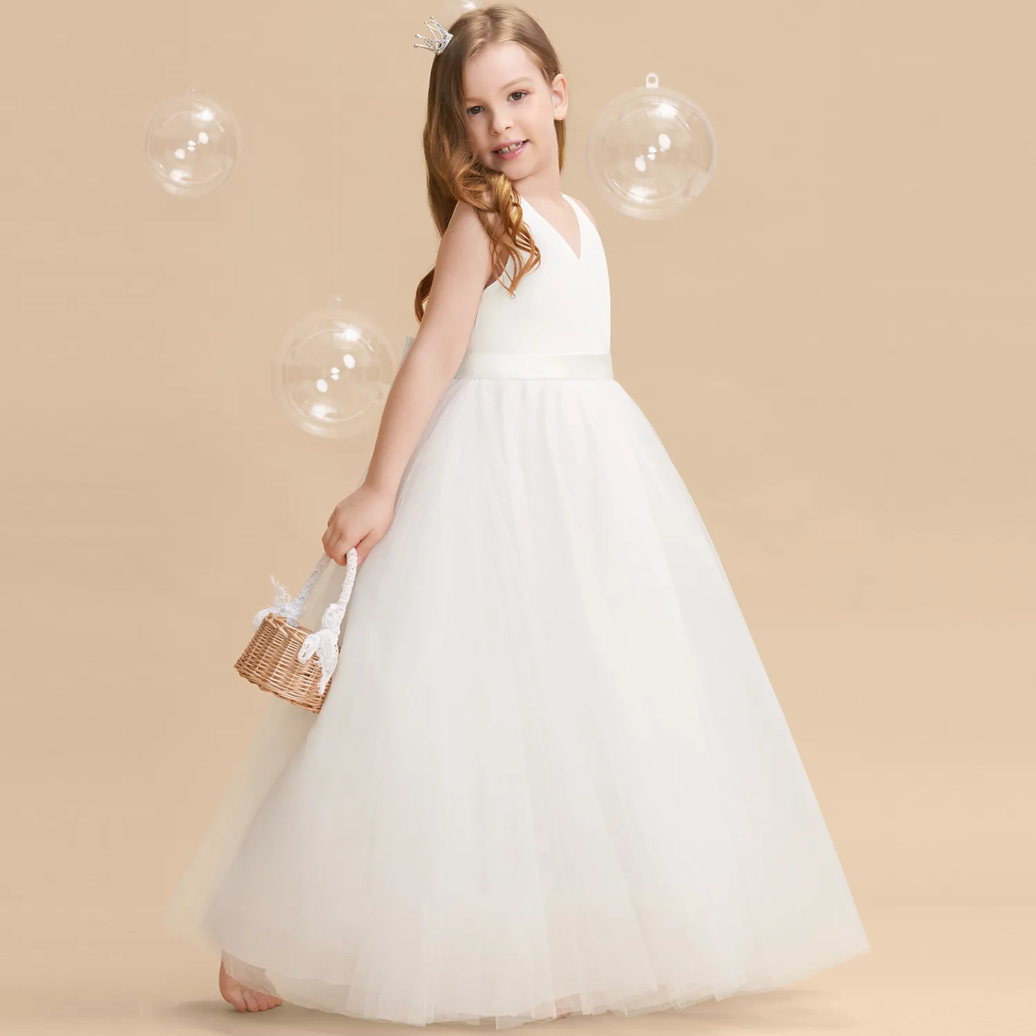 NWT BEAUTIFUL LITTLE GIRLS PALE BLUSH FLOWER GIRL EVENT DRESS SIZE 67