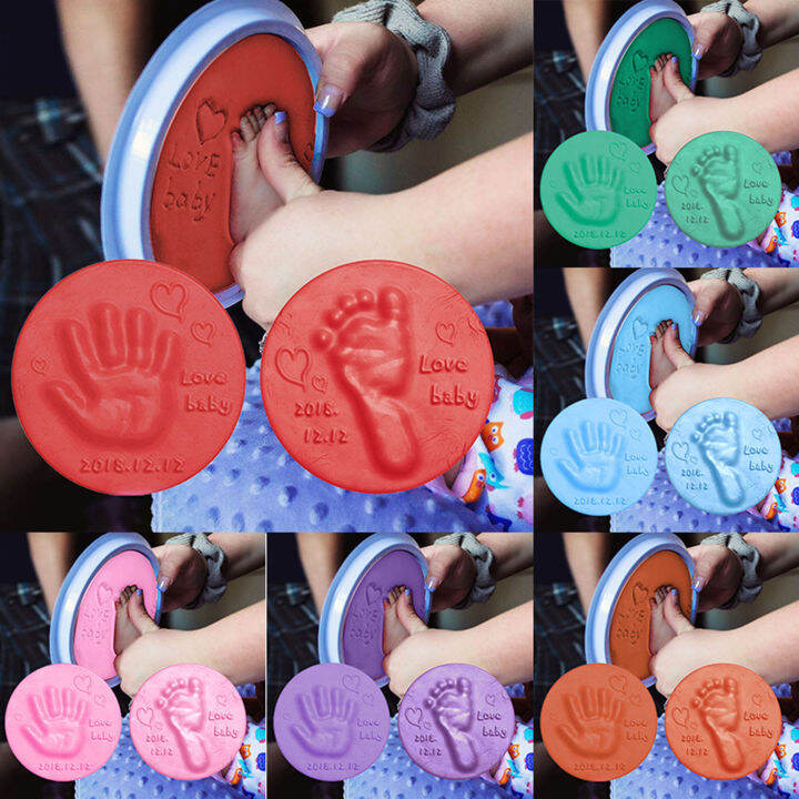 Baby Care Air Drying Soft Clay Baby Handprint Footprint Imprint Kit