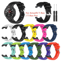 แฟชั่นสายนาฬิกาซิลิโคนสำหรับ Huami Amazfit T-Rex Pro สมาร์ทนาฬิกาอุปกรณ์เสริมสร้อยข้อมือสายรัดข้อมือสำหรับ Amazfit T-REX สาย