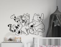 Winnie The Pooh Wall Decal Friends Tigger Piglet Stickers Boy and Girl Room Decor Cartoon Baby Nursery Decals A663