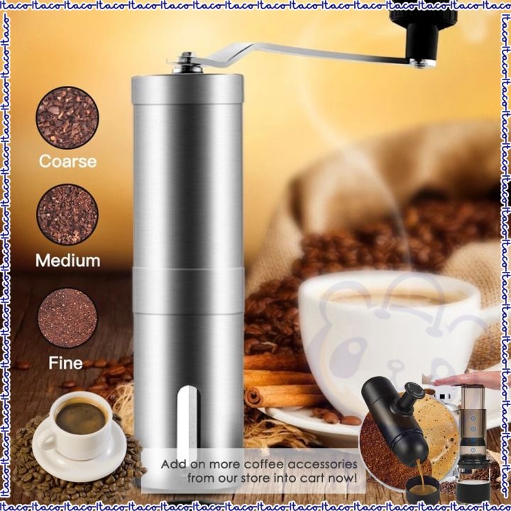 Small Flat Burr Coffee Grinder 240g 16 Setting Espresso French Press Coffee  Grinder