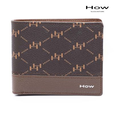 How กระเป๋าสตางค์พับสั้น มีช่องใส่เหรียญ รุ่น HHW0292 - สีน้ำตาล