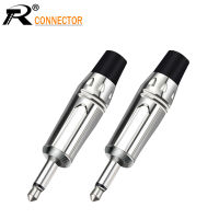 10pcs 3.5MM Mono Male Plug Nickle Plated 2 Pin Headset Earphone Jack Audio Converter Adapter Soldering Wire Conector