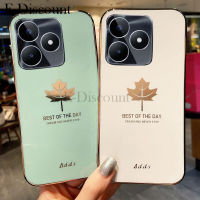 เคสโทรศัพท์ใหม่สำหรับฝาครอบ Realme C51 ซิลิโคนนิ่มป้องกันทุกสัดส่วนรูปใบเมเปิ้ลส่องแสงสำหรับเคส RealmeC51