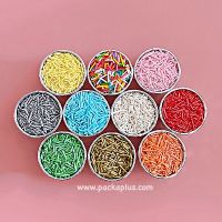 น้ำตาลตกแต่ง Sugar Sprinkles เส้นน้ำตาลหลากสี โรยแต่งหน้าเค้ก คัพเค้ก ขนมเบเกอรี่ แพค 50g