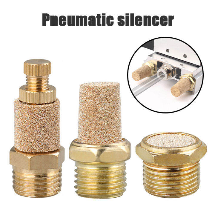 Manooby Pneumatic Exhaust Muffler Hair Compressor Noise Filter Brass