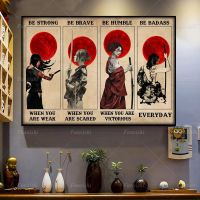 2023☸✧☬ Samurai Japanese Style Vintage Poster Women Painting Posters And Prints Wall Art Canvas Picture For Living Room Home Decor Frame