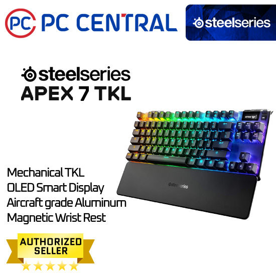 SteelSeries Apex 7 Mechanical Gaming Keyboard – OLED Smart Display – USB  Passthrough and Media Controls – Linear , Quiet – RGB Backlit (Red Switch)