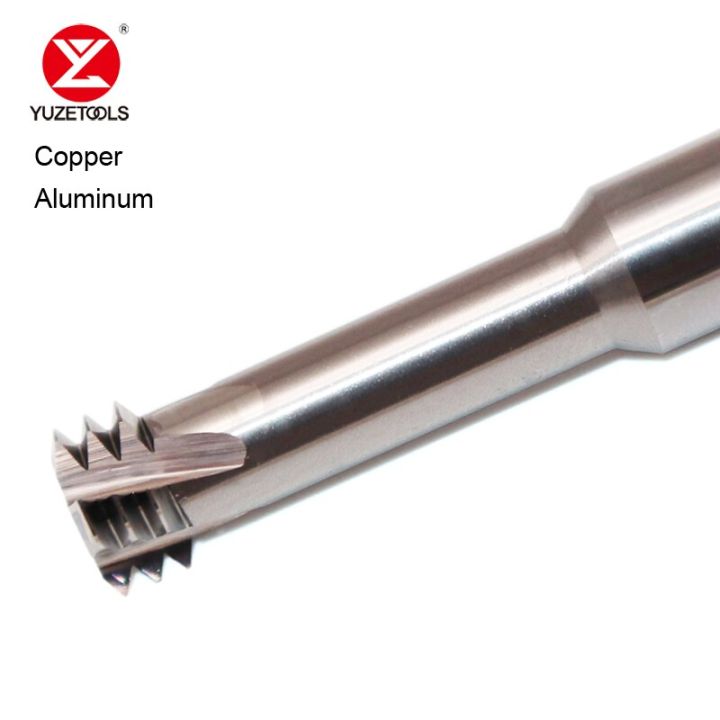 yuzetools-cnc-ทังสเตนเหล็กสามเกลียวตัดมิลลิ่งสําหรับอลูมิเนียม-m1-m1-2-m1-4-m1-6-m2-m2-5-m3-m8-m10-m12-เครื่องตัดมิลลิ่ง