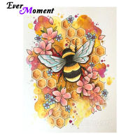 Ever Moment Diamond Painting Bee Cross Stitch Picture Mosaic Full Square Drill Diamond Embroidery Handmade Stones Decor S2F1084