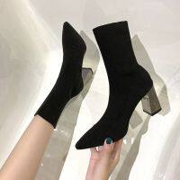 CODai424839 Fashion Pointed Middle Sleeve High-heeled Fashion Boots for Women