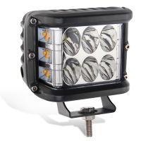 4 "LED Work Light Bar Cube Side Shooter Pod White &amp; Amber Strobe Lamp SUV Truck LED Light Aluminium Alloy Car Work Light