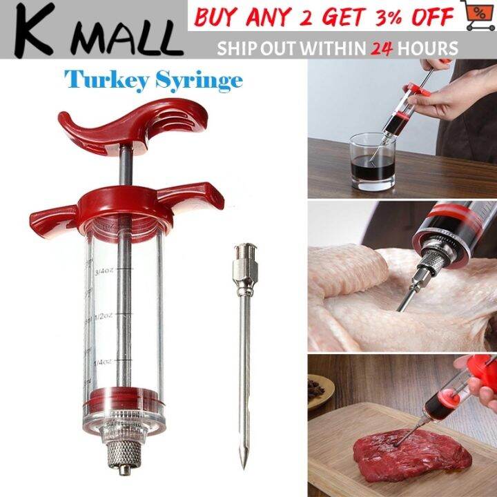 Marinade Injector Flavor Syringe Cooking Meat Poultry Turkey Chicken