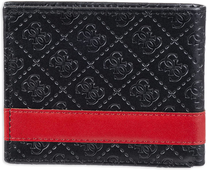 guess-mens-leather-slim-bifold-wallet-one-size-black-red