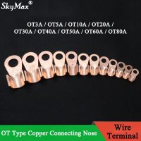 10Pcs OT Type 3A 5A 10A 20A 30A 40A 50A 60A 80A Wire Terminal Red Copper Bare Nose Lugs Crimp Open Mouth Cable Connector Splice