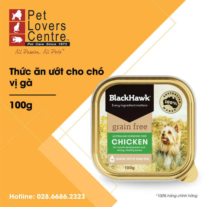 [xuất xứ Úc] Thức ăn ướt cho chó BLACK HAWK CHICKEN (GRAIN FREE) FOR DOGS 100g Lazada.vn