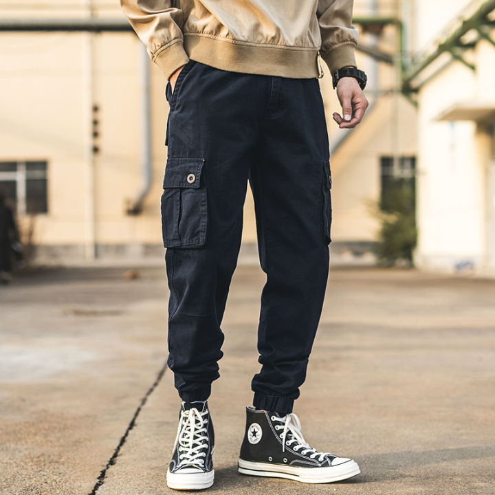 Pure Cotton】6 Pocket Cargo Pants Men Fashion Military Army Tactical Long  Trousers For Men Japanese Trend Uni Hip Hop Streetwear Ankle Length  Straight Mens Jogger Sports Trouser Elastic Waist Drawstring Male  Sweatpants |