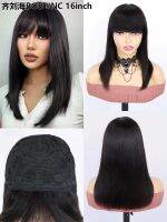 Popular Collection ? Bob haircut full real human hair mesh straight bangs Golden dyed curly and hot wig of different lengths