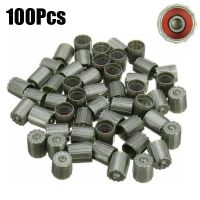 100X TPMS Tire Tyre Valve Stem Cap Cover Plastic Gray Kit Car Truck  Motorcycle Sealing Dustproof W/Gasket Tire Valve Stem Caps Valve Stems  Caps  Ada