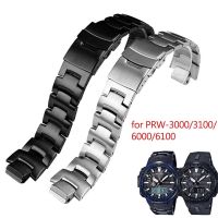 ❁۩ สายนาฬิกาสแตนเลสแข็ง 16 มม. สำหรับ Casio PROTREK Series PRW-3000310060006100 ผู้ชายกลางแจ้งสายรัดข้อมือโลหะสร้อยข้อมือ