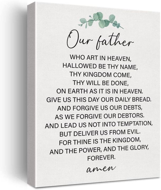 Inspirational Bible Verse The Lords Prayer Canvas Wall Art Christian ...