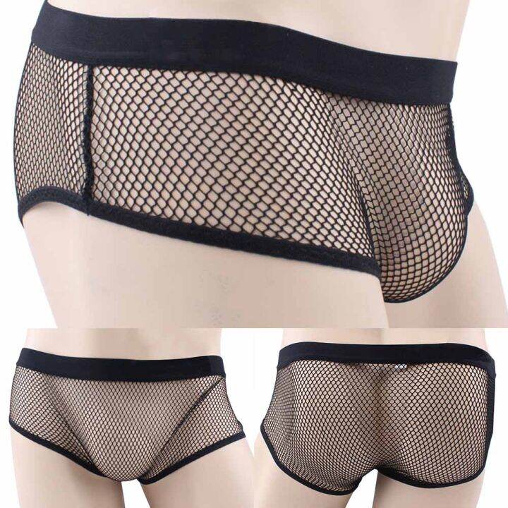 ผู้ชาย-fishnet-ตาข่ายชุดชั้นในชายกางเกงนักมวยชุดชั้นในเชียร์กางเกง-t-hongs-ซีทรูเร้าอารมณ์กางเกงเกย์กางเกงขาสั้น