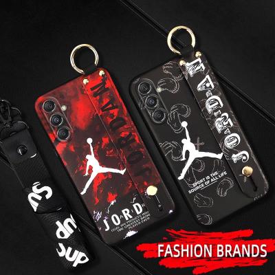 Lanyard trendy Phone Case For Samsung Galaxy M34 5G/SM-M346B Wrist Strap Back Cover protective Anti-dust Cool Wristband