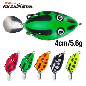 4cm 5.2g Mini Frog Baits Fishing Lures Frog Silicone 2 Hooks And Soft Bait  Top Water Color Sea Green