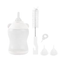 J2FB 100ml Puppy Kitten Feeding Bottle Kit Milk Bottle Feeder With Cleaning Brush Safety Silicone Nursing Water Feeder With